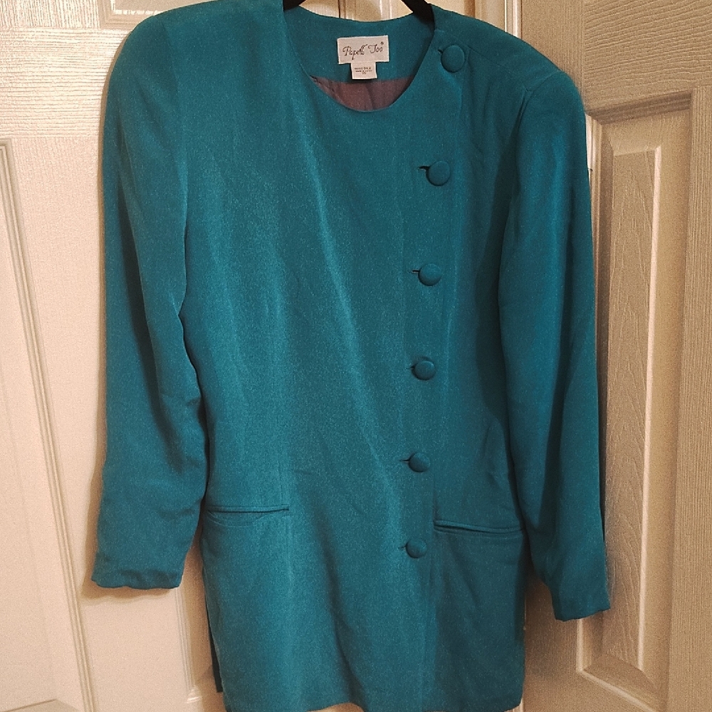 Elegant Teal Women's Blazer Dress By Papell Too